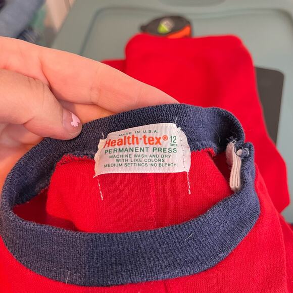 Vintage Health-tex Red All Star Coverall 12 Months USA - Picture 4 of 6